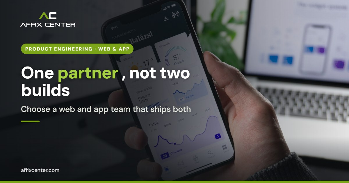 Smartphone showing a business dashboard, for a guide to choosing a web and mobile app development company